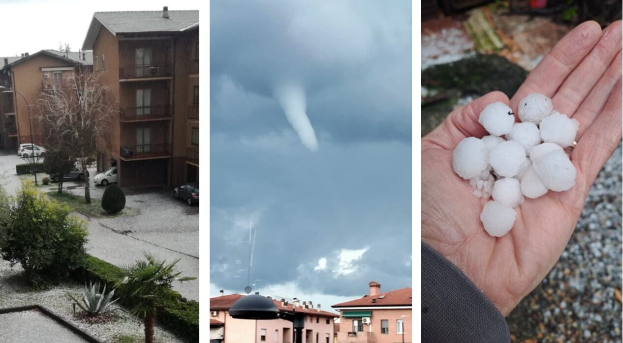 Maltempo, forti temporali al Nord: raro tornado di febbraio in Pianura Padana, tanta grandine in Lombardia | FOTO e VIDEO