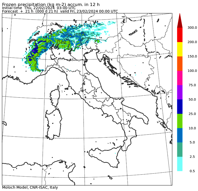 neve italia 22 febbraio pomeriggio sera