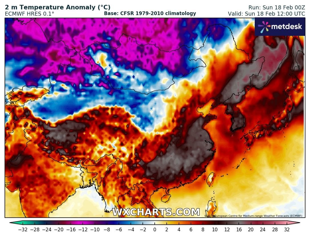 ondata di caldo asia 18 febbraio 2024