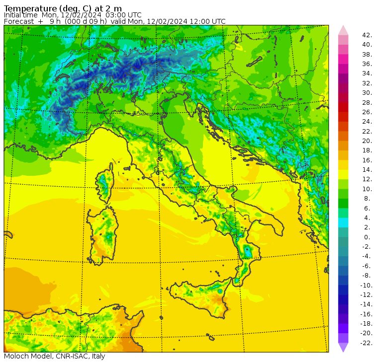 temperature massime 12 febbraio