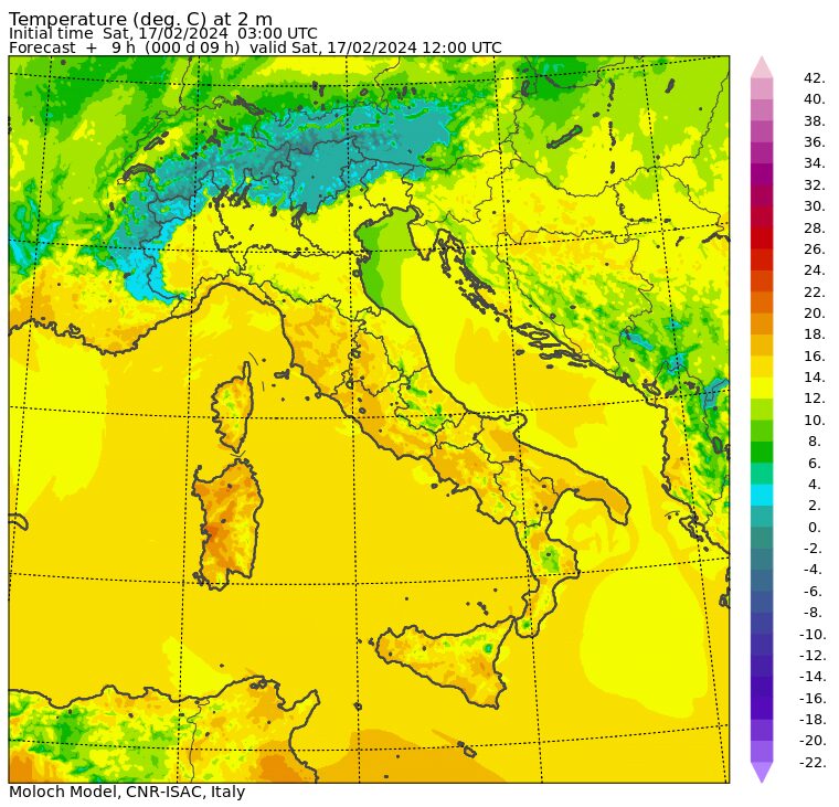 temperature massime 17 febbraio