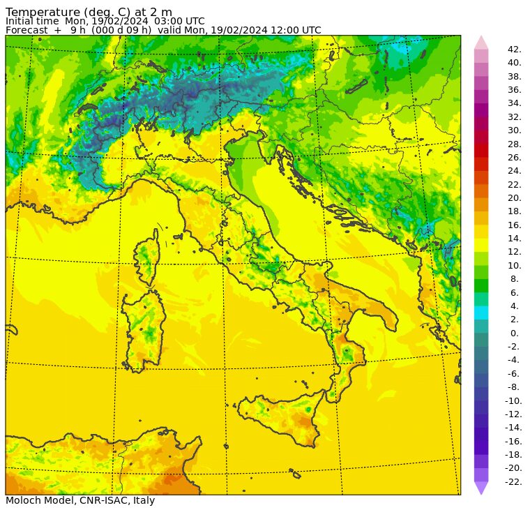 temperature massime 19 febbraio