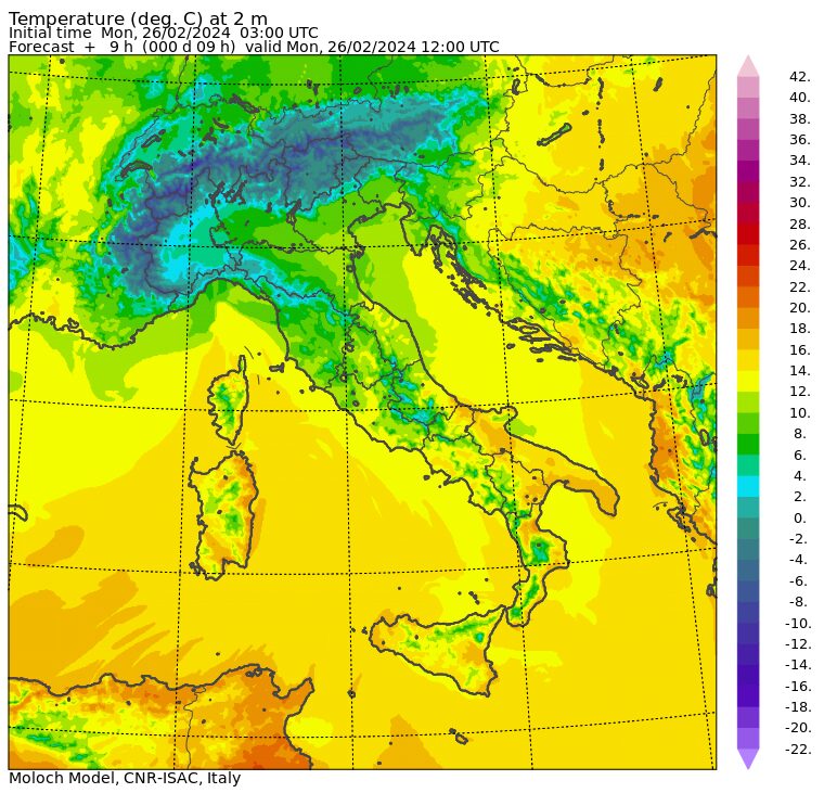 temperature massime 26 febbraio