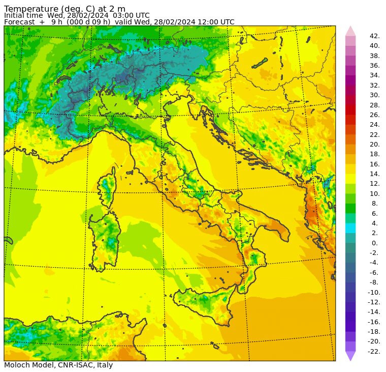 temperature massime 28 febbraio