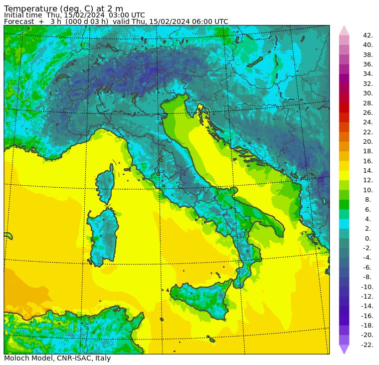 temperature minime italia oggi