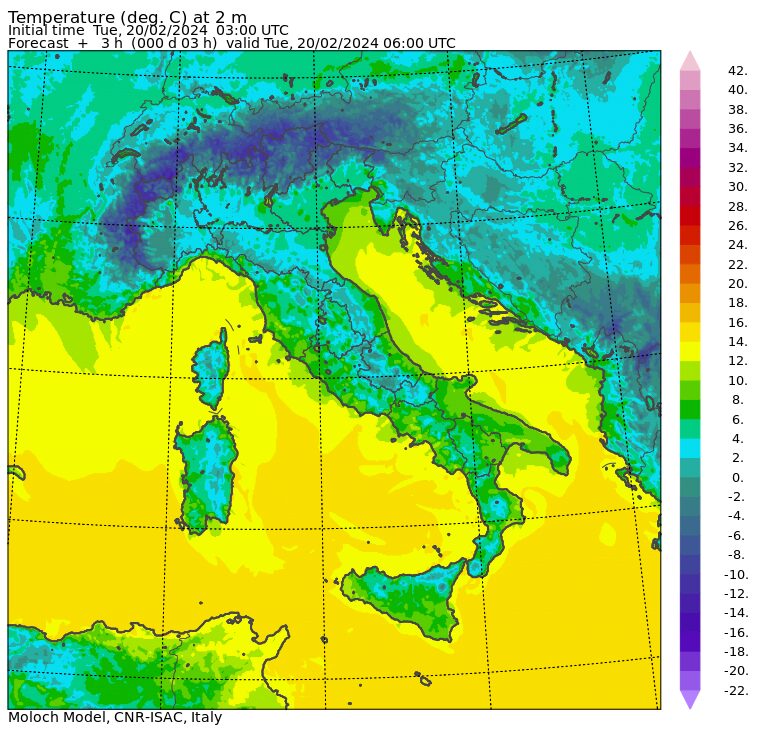 temperature minime oggi