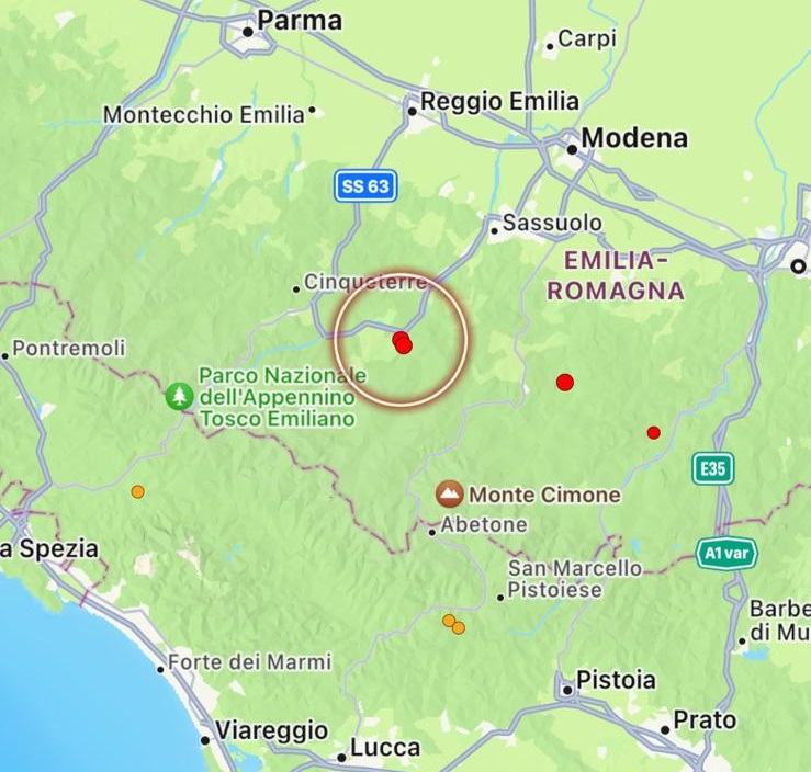 terremoto montefiorino emilia romagna