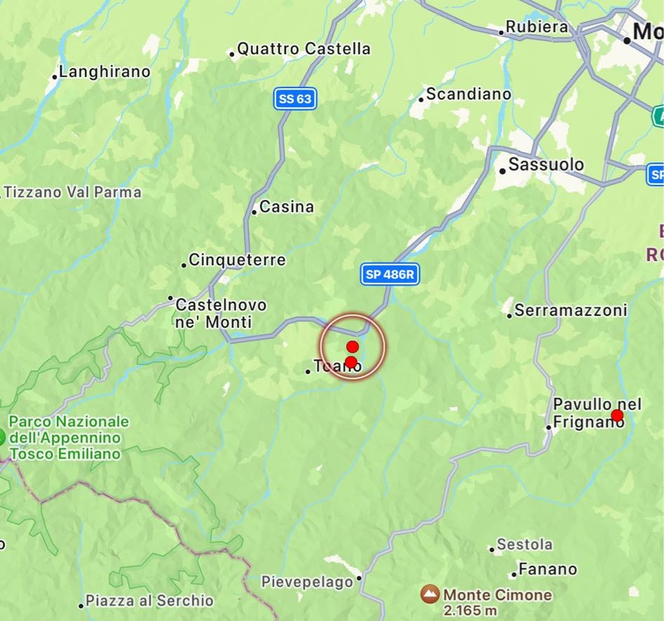 terremoto montefiorino emilia romagna