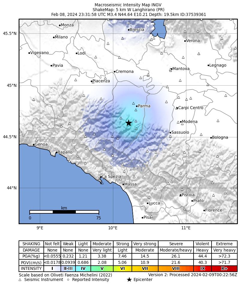 terremoto oggi parma