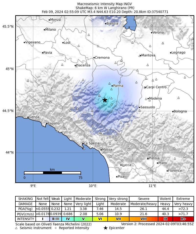 terremoto oggi parma