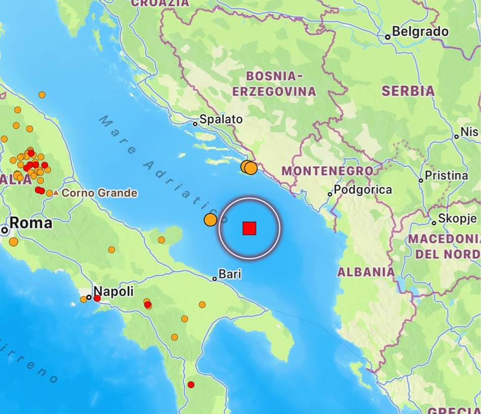 terremoto oggi puglia adriatico