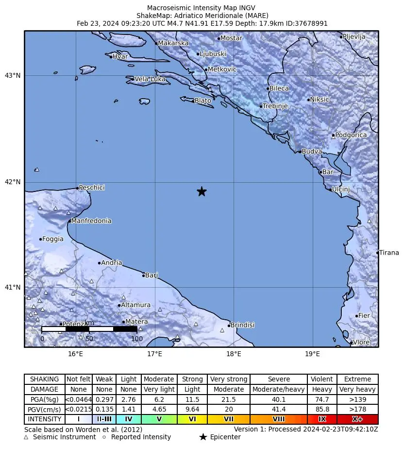 terremoto puglia oggi