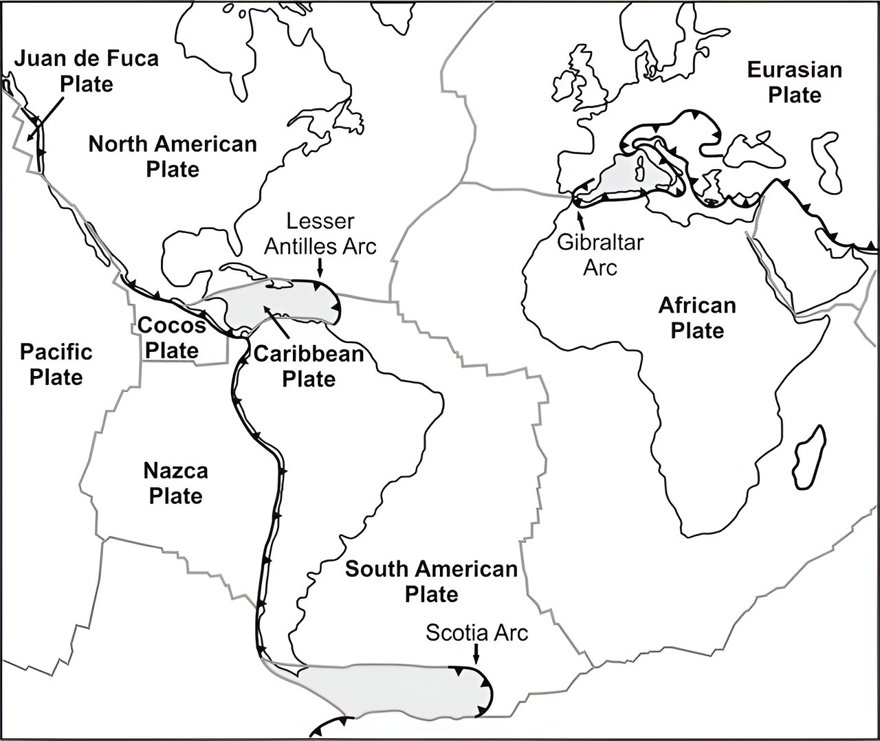 zone di subduzione dell'atlantico