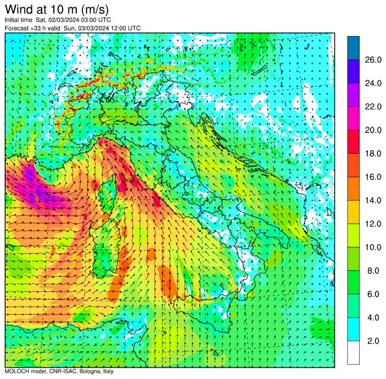 allerta meteo vento domenica