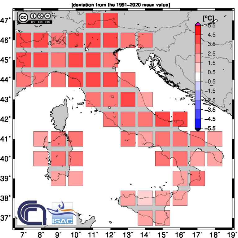 clima italia anomalie termiche febbraio 2024