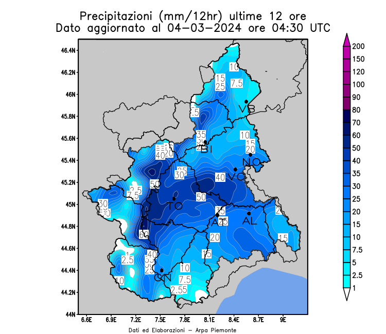 maltempo piemonte oggi (