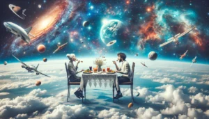 cena nello spazio