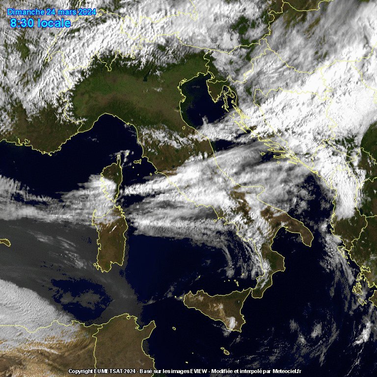 satellite meteo italia domenica 24 marzo