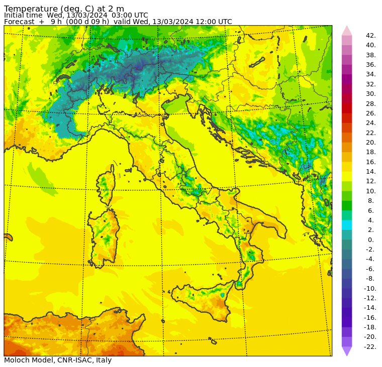 temperature massime 13 marzo