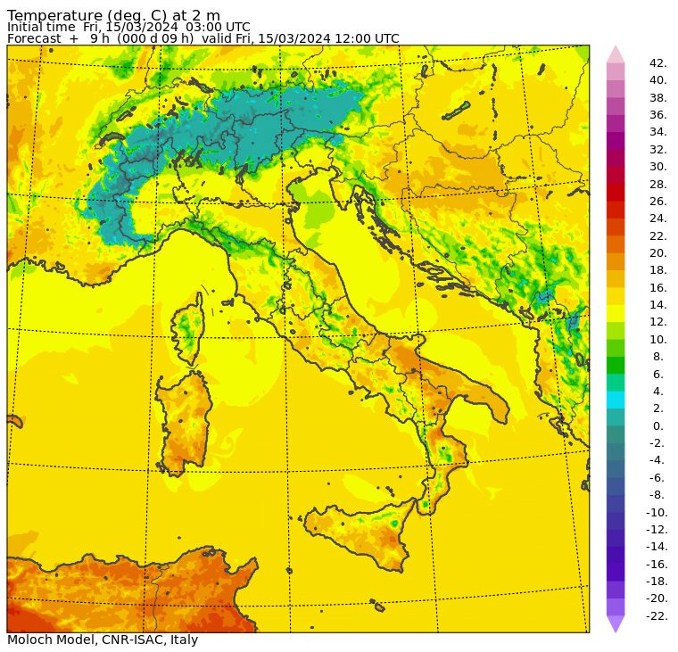 temperature massime 15 marzo