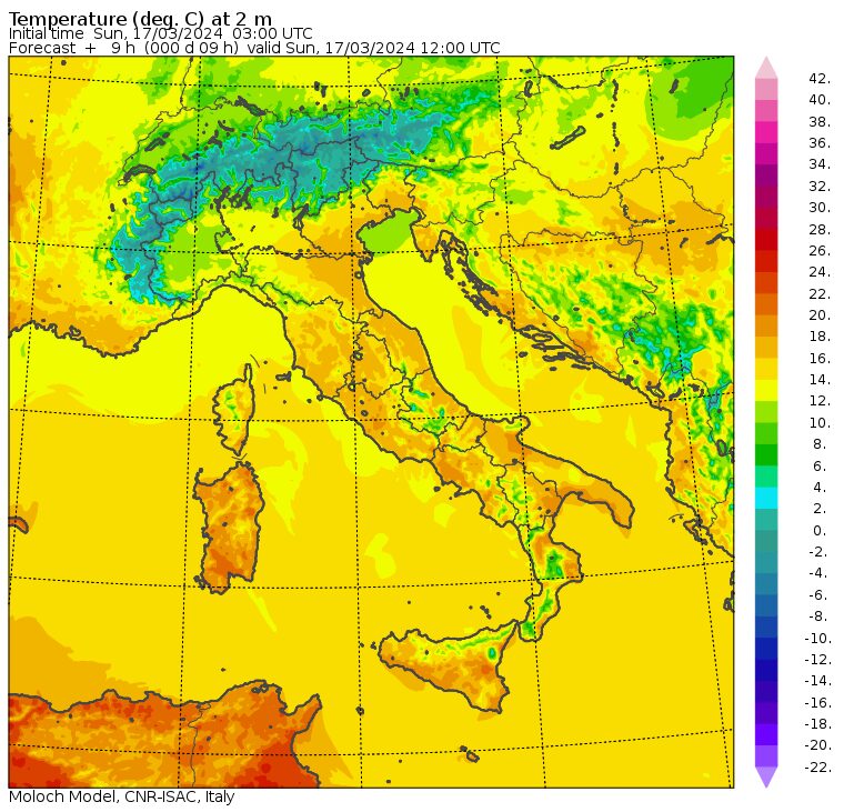 temperature massime 17 marzo