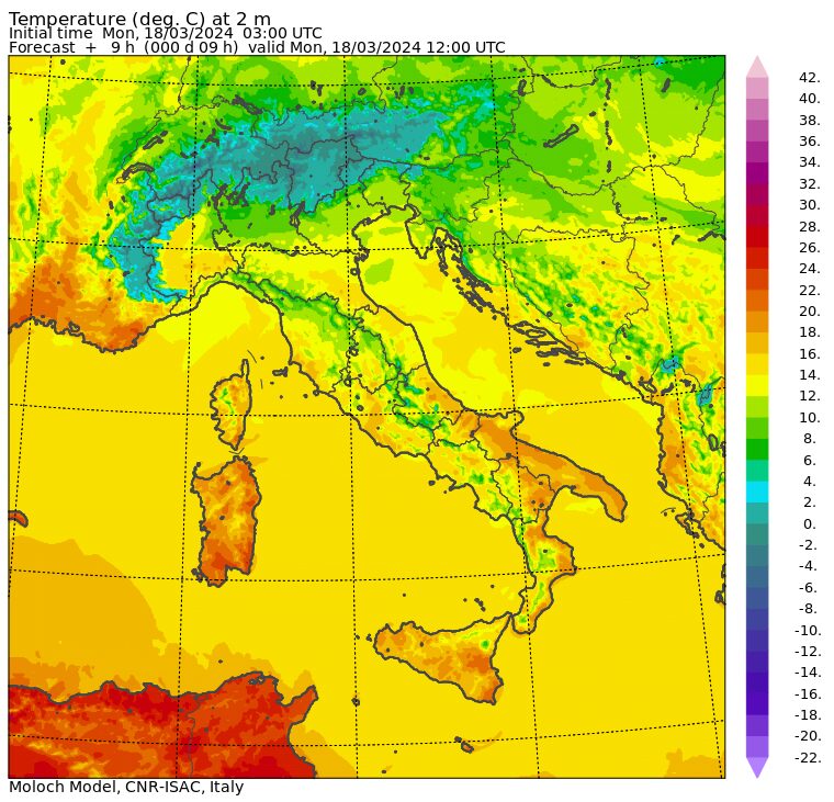 temperature massime 18 marzo