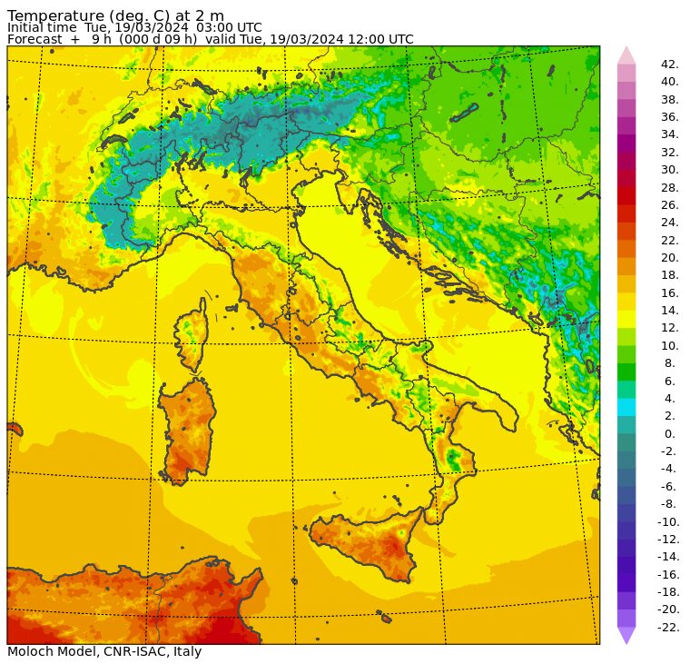 temperature massime 19 marzo