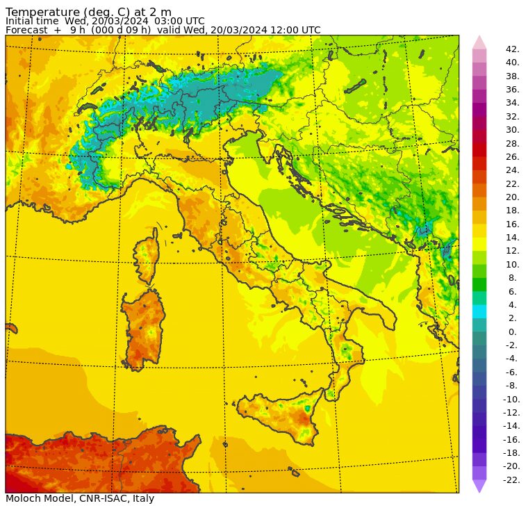 temperature massime 20 marzo