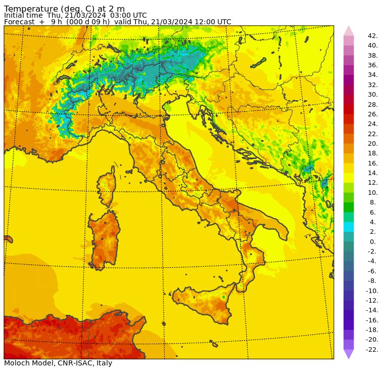 temperature massime 21 marzo