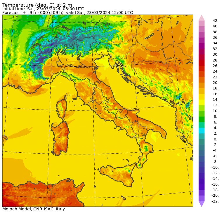 temperature massime 23 marzo