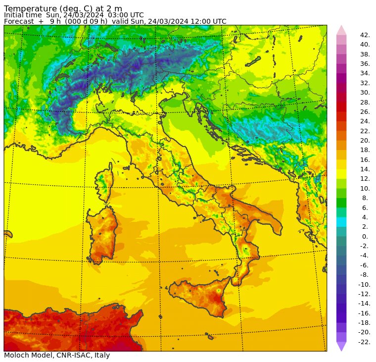 temperature massime 24 marzo