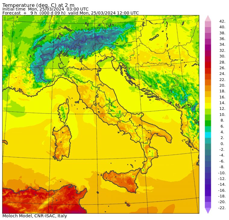 temperature massime 25 marzo