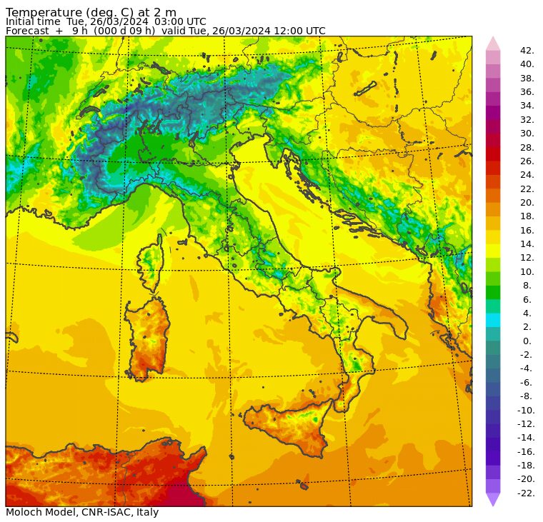temperature massime 26 marzo