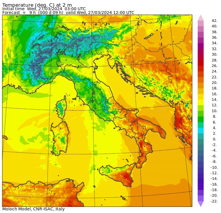 temperature massime 27 marzo