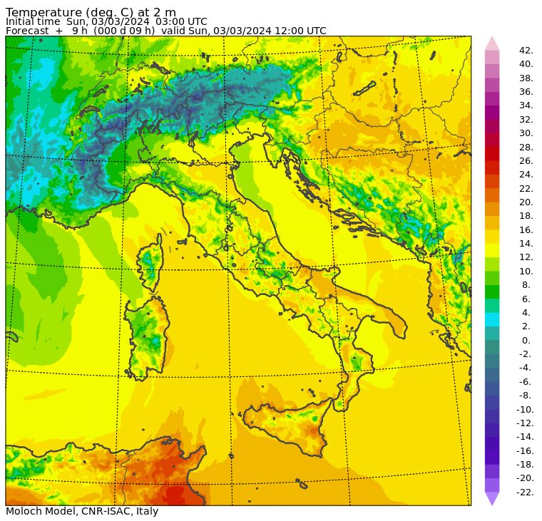 temperature massime 3 marzo