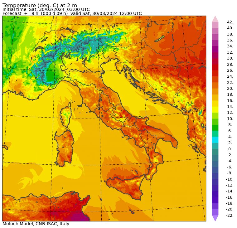 temperature massime 30 marzo