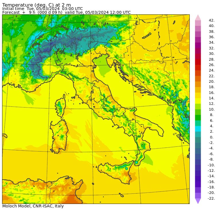 temperature massime 5 marzo