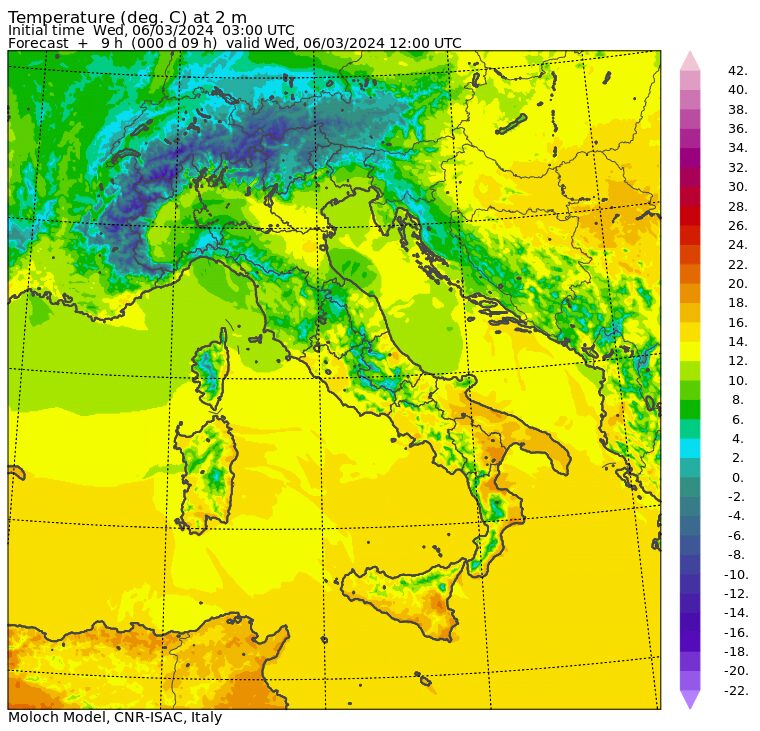 temperature massime 6 marzo