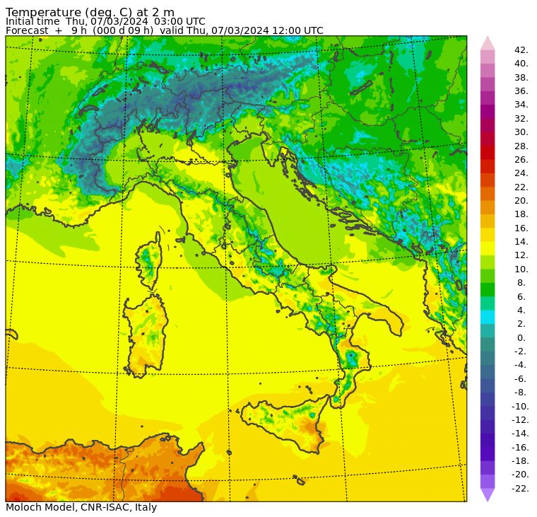 temperature massime 7 marzo