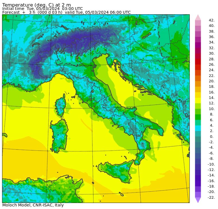 temperature minime 5 marzo