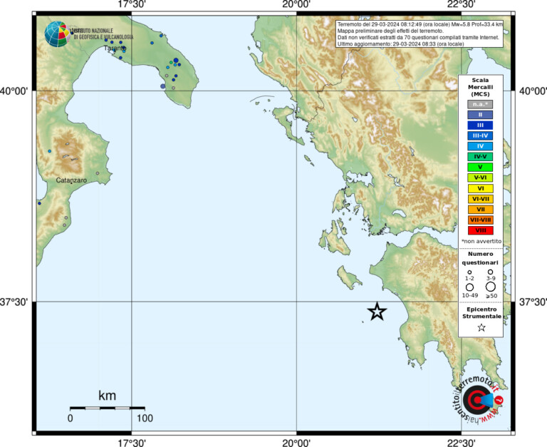 terremoto oggi sicilia catania calabria puglia grecia