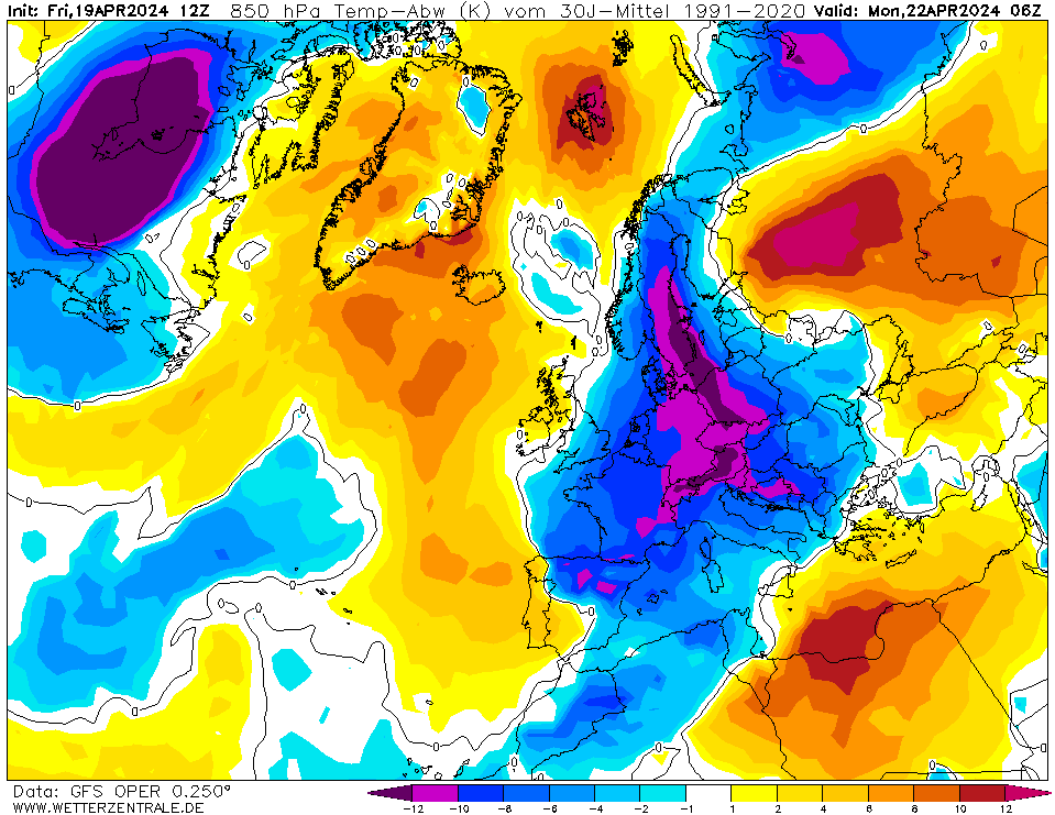 meteo 22 aprile 2024 anomalie termiche
