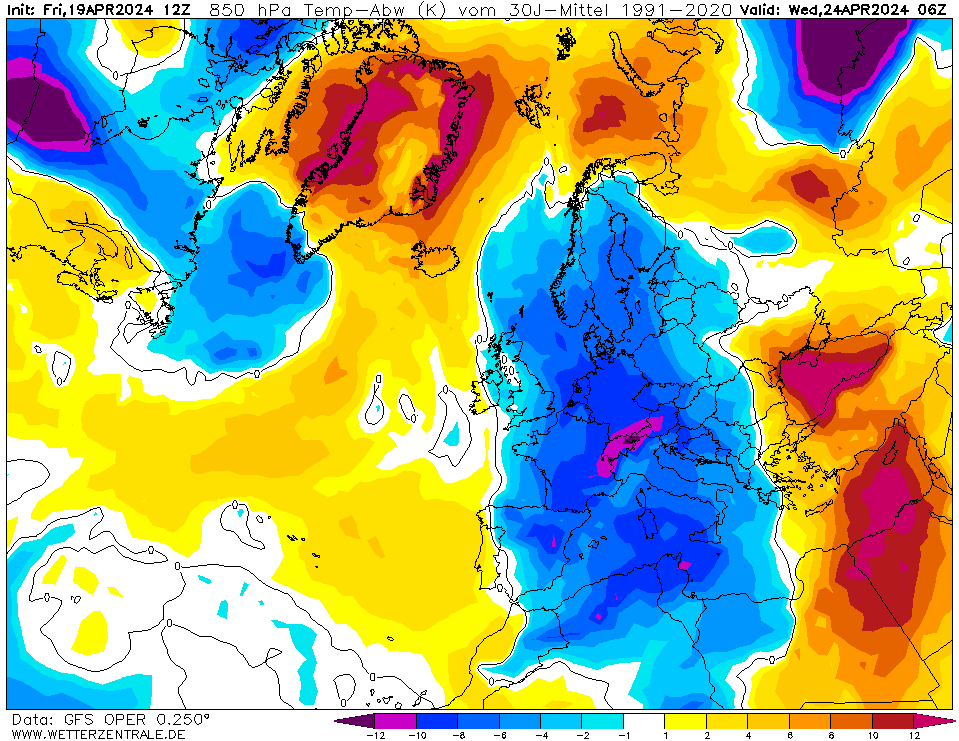meteo 24 aprile 2024 anomalie termiche