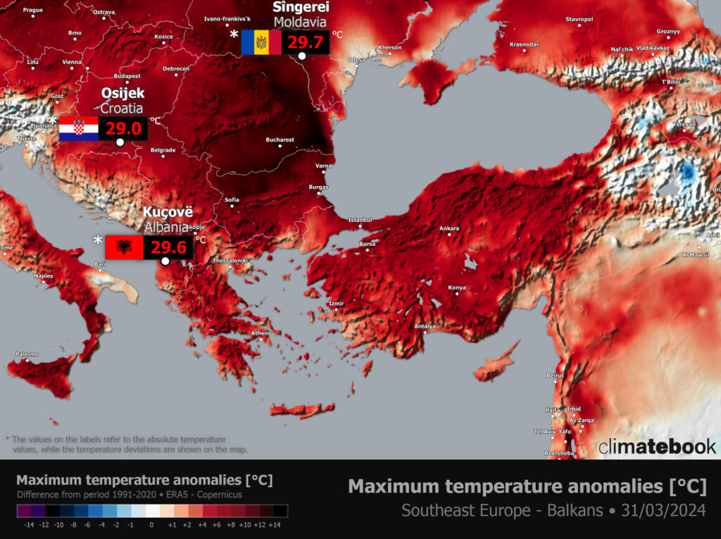 caldo est europa marzo 2024