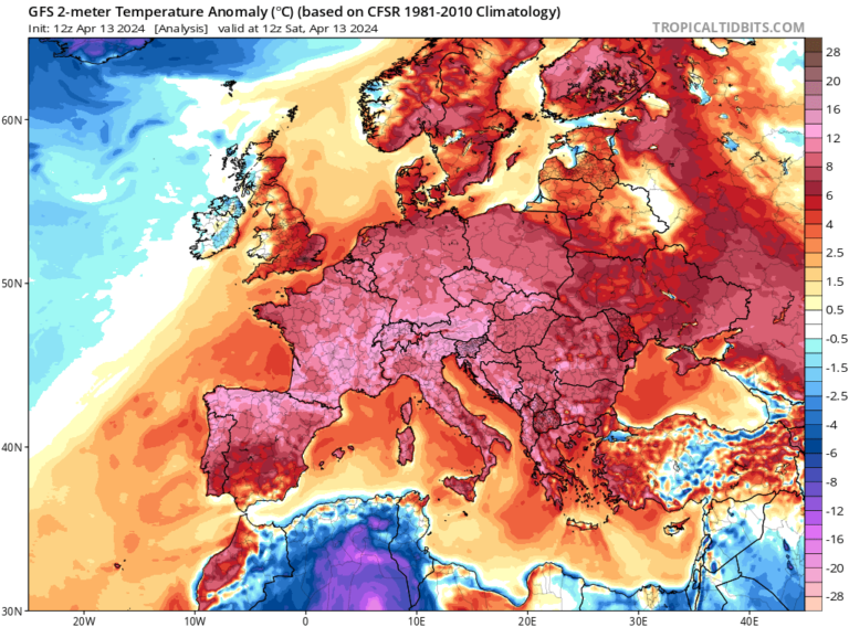 caldo europa 13 aprile 2024