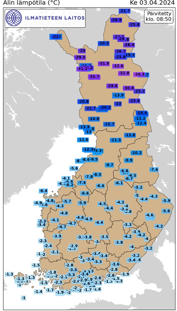 freddo record finlandia 3 aprile 2024