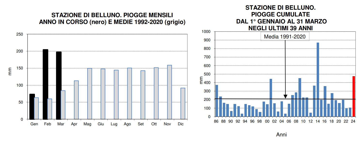 piogge belluno marzo 2024