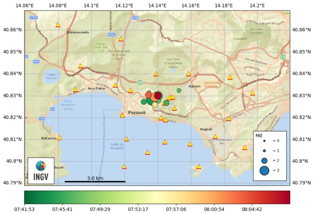sciame sismico campi flegrei 14 aprile