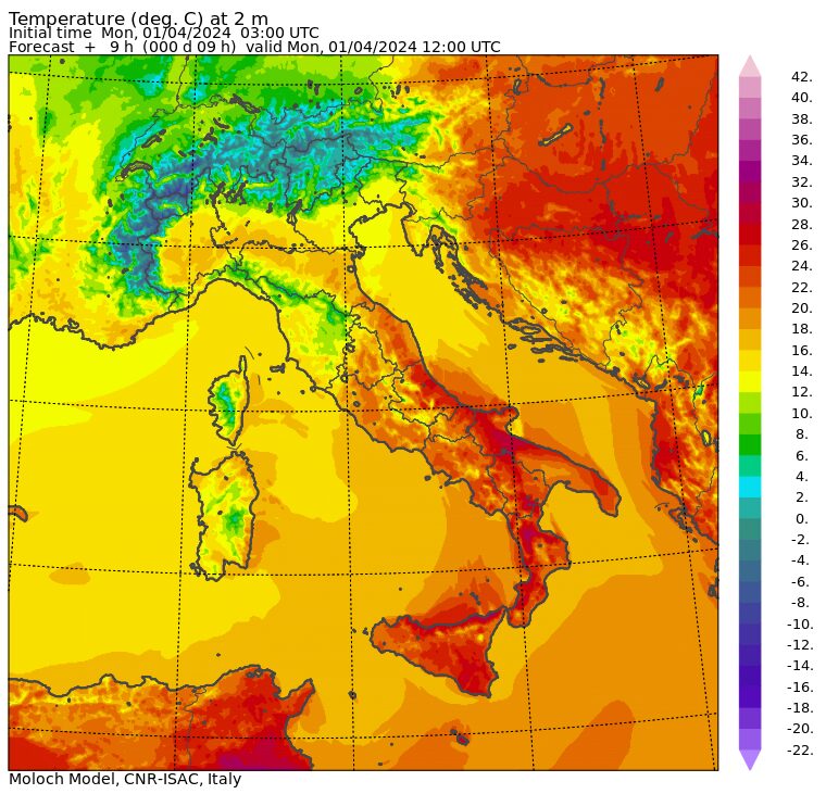 temperature massime 1 aprile
