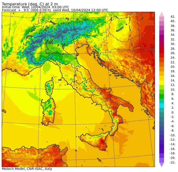 temperature massime 10 aprile